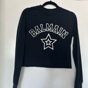 Balmain Black Sweatshirt with Star Logo